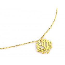Złoty naszyjnik celebrytka Kwiat Lotosu